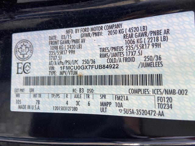 1FMCU0GX7FUB84922 | 2015 Ford escape se