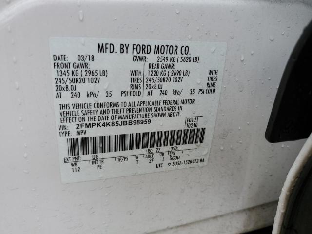 2FMPK4K85JBB98959 2018 FORD EDGE, photo no. 13