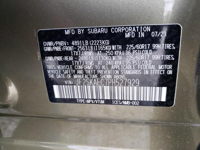 JF2SKAEC7PH527929 | 2023 SUBARU FORESTER P