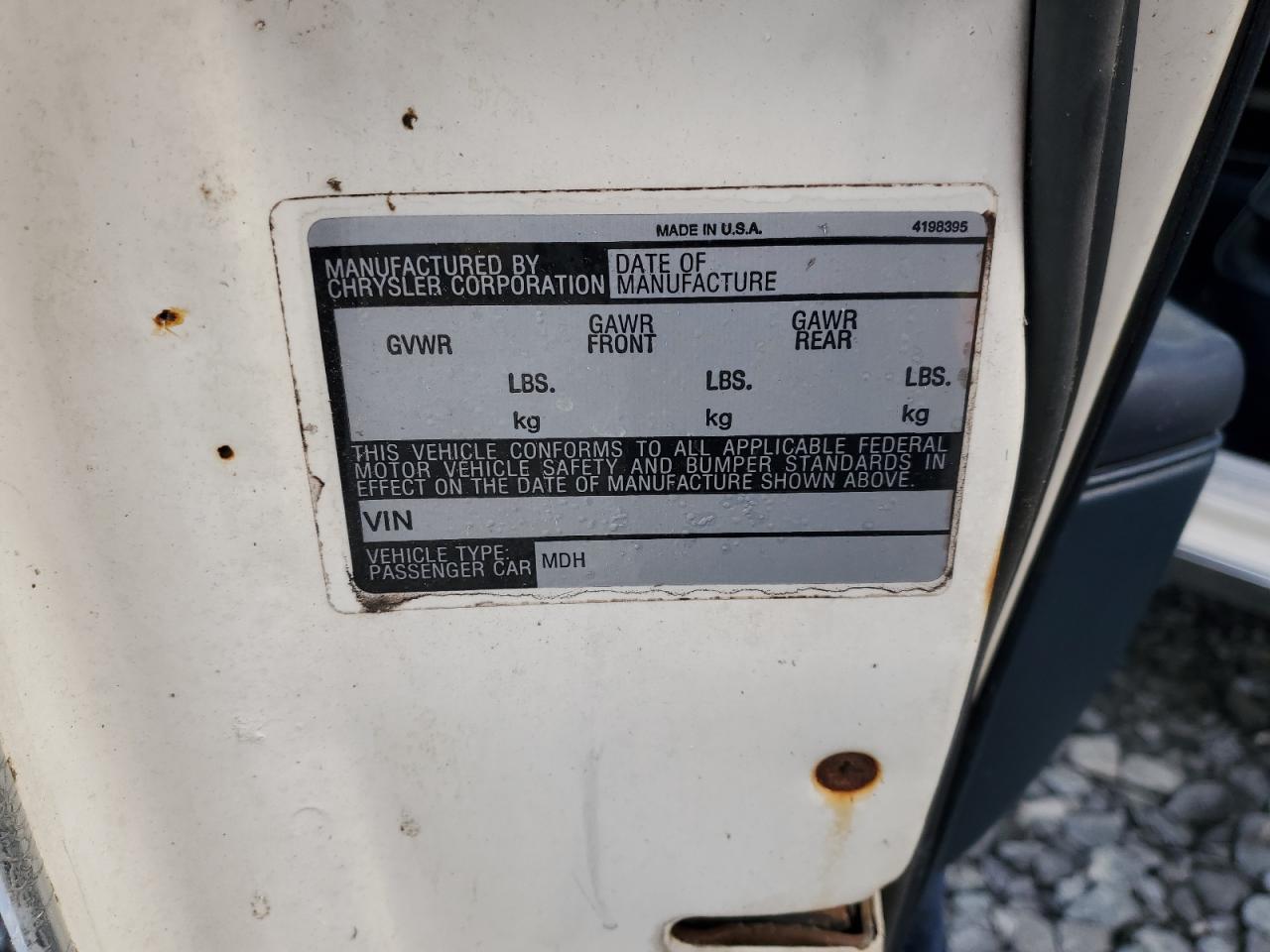 1C3BF66P8GX602875 1986 Chrysler Fifth Avenue