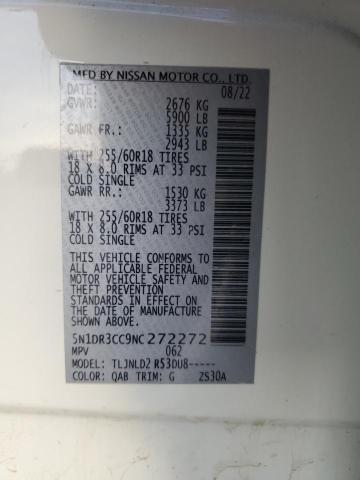 5N1DR3CC9NC272272 | 2022 NISSAN PATHFINDER