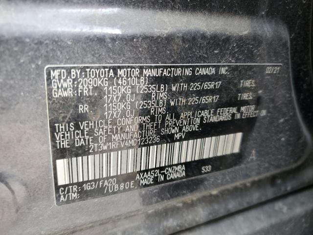 2T3W1RFV4MC123236 | 2021 TOYOTA RAV4 XLE