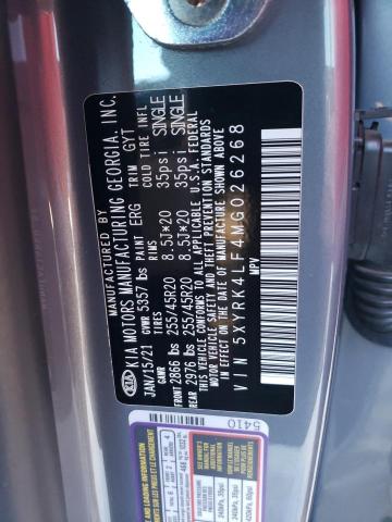 5XYRK4LF4MG026268 | 2021 KIA SORENTO SX