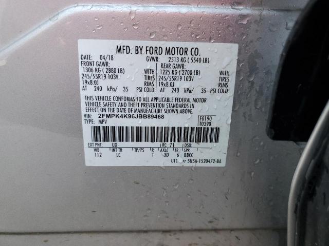 2FMPK4K96JBB89468 2018 FORD EDGE, photo no. 13