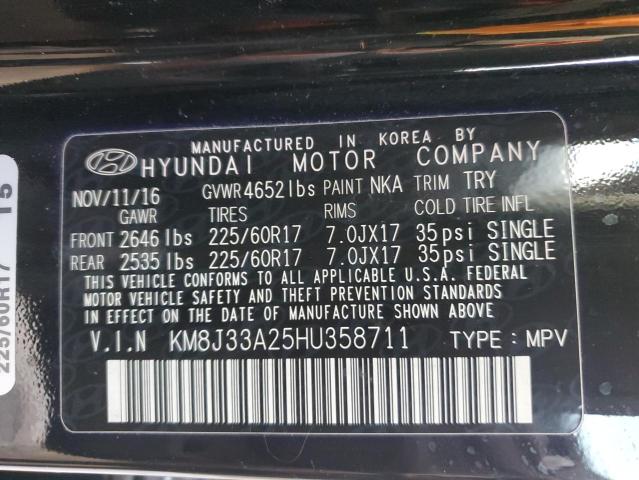 KM8J33A25HU358711 | 2017 HYUNDAI TUCSON LIM