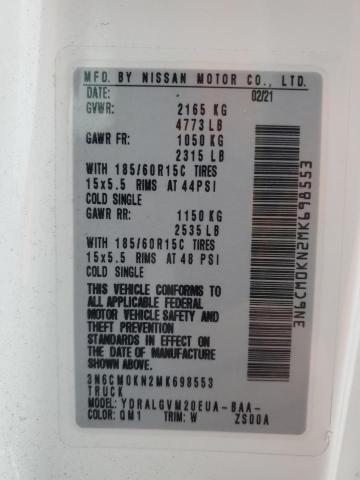 3N6CM0KN2MK698553 | 2021 NISSAN NV200 2.5S