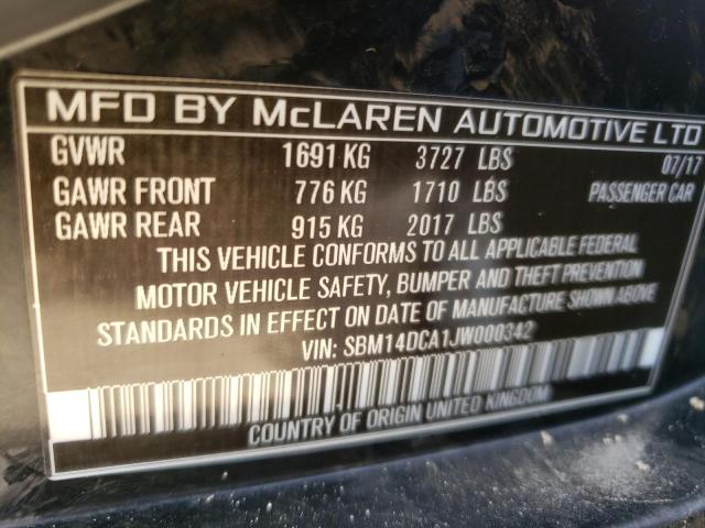 2018 MCLAREN AUTOMOTIVE 720S SBM14DCA1JW000342