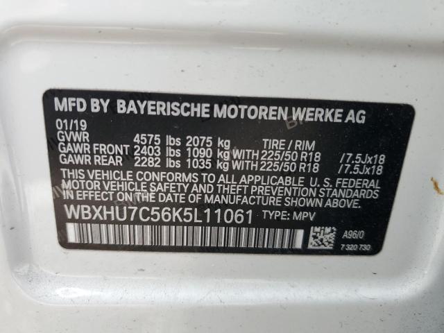 2019 BMW X1 Sdrive28I VIN: WBXHU7C56K5L11061 Lot: 80107333