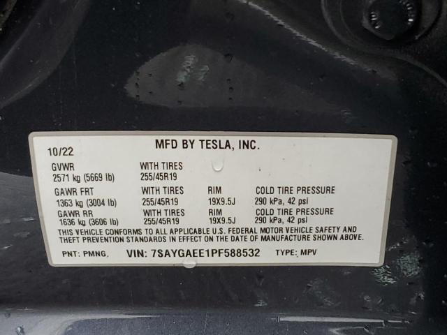 7SAYGAEE1PF588532 | 2023 TESLA MODEL Y