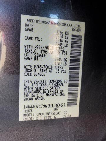 2009 Nissan Titan Xe VIN: 1N6AA07C79N313061 Lot: 79388793