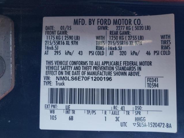 NM0LS6E70F1200196 | 2015 FORD TRANSIT CO