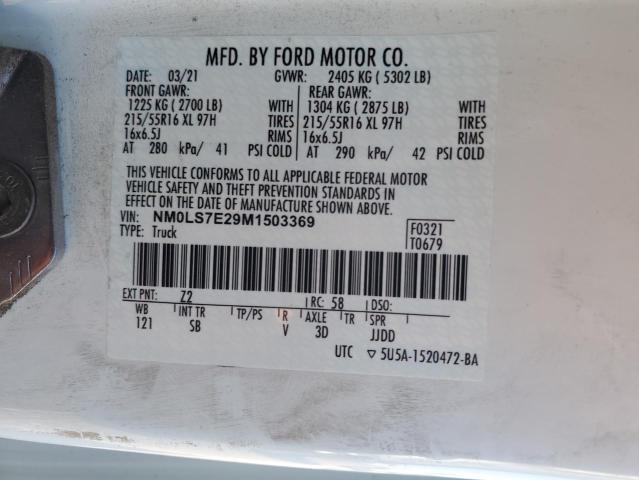 NM0LS7E29M1503369 | 2021 FORD TRANSIT CO