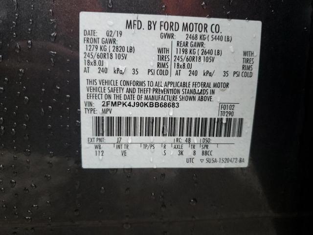 2FMPK4J90KBB68683 2019 FORD EDGE, photo no. 12