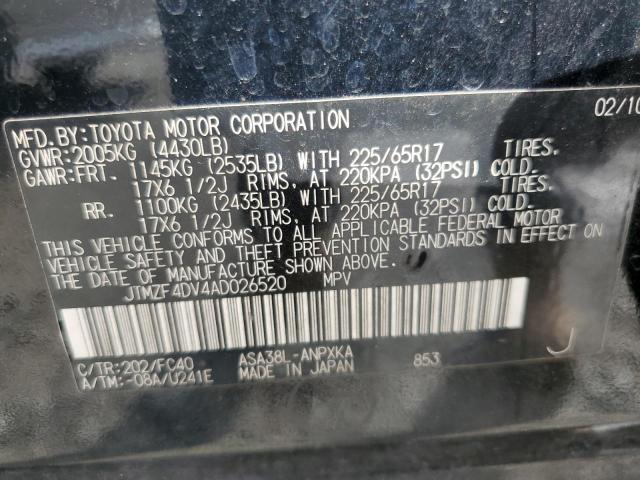 JTMZF4DV4AD026520 2010 Toyota Rav4