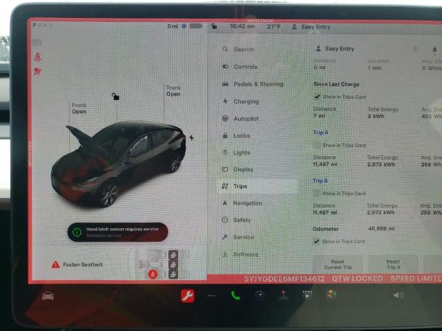 5YJYGDEE6MF134612 | 2021 TESLA MODEL Y