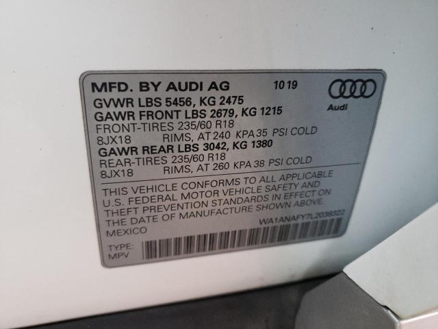 2020 Audi Q5 Premium VIN: WA1ANAFY7L2038322 Lot: 82123753