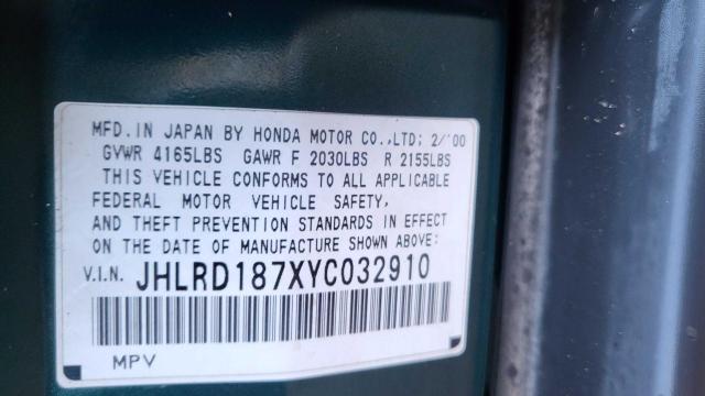 2000 Honda Cr-V Se VIN: JHLRD187XYC032910 Lot: 79798543