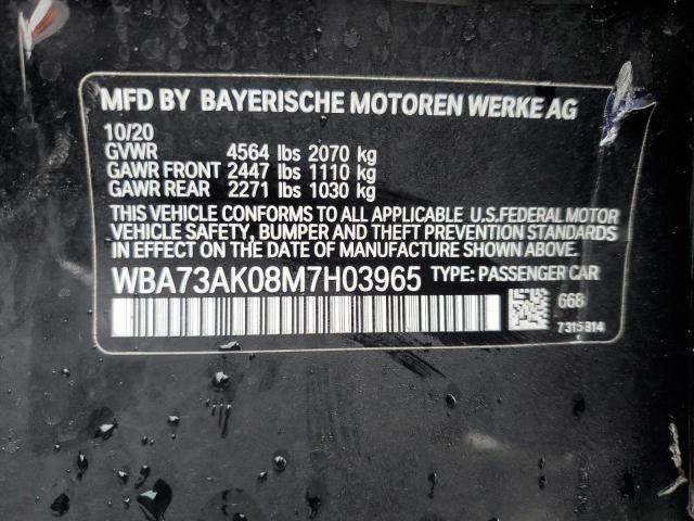 VIN WBA73AK08M7H03965 2021 BMW 2 Series, 228XI no.12