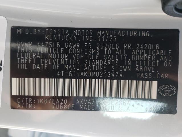 4T1G11AK8RU213474 | 2024 TOYOTA CAMRY SE N