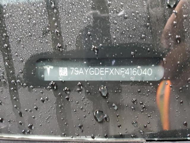 7SAYGDEFXNF416040 | 2022 TESLA MODEL Y