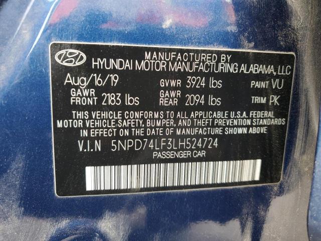 5NPD74LF3LH524724 | 2020 Hyundai elantra se