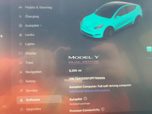 7SAYGDEF2PF795909 | 2023 Tesla model y