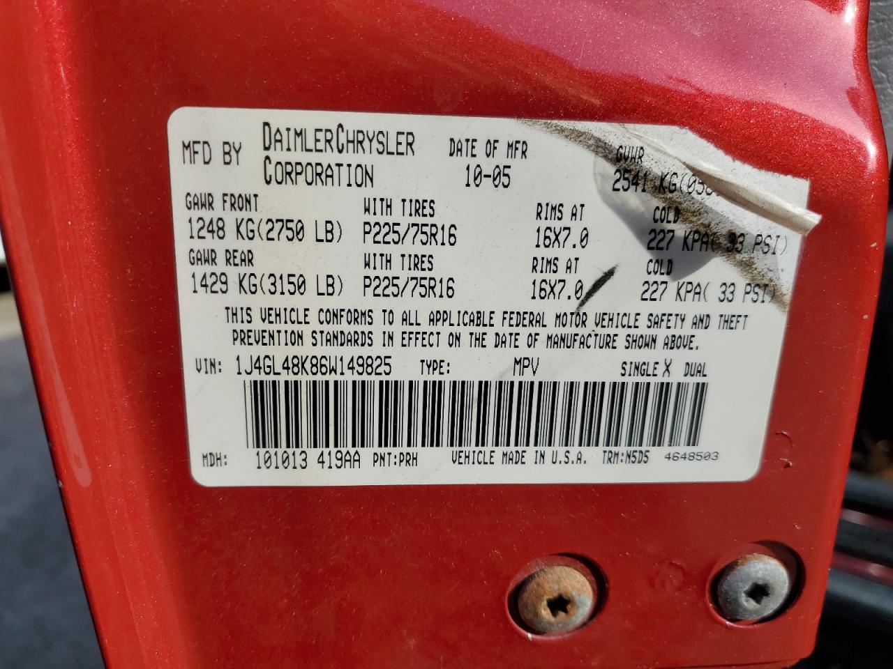 1J4GL48K86W149825 2006 Jeep Liberty Sport