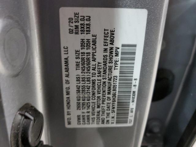 2020 Honda Pilot Ex VIN: 5FNYF6H36LB051723 Lot: 81987743