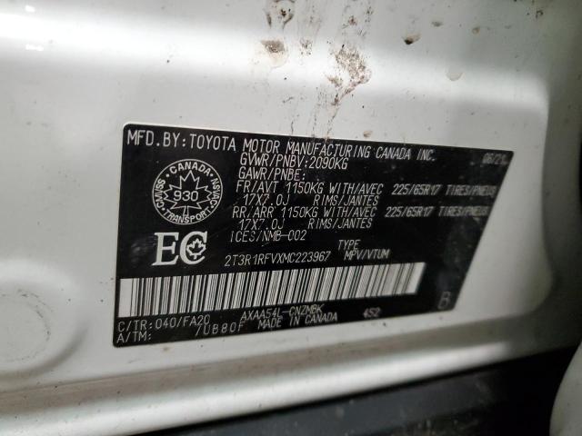 2T3R1RFVXMC223967 | 2021 TOYOTA RAV4 XLE