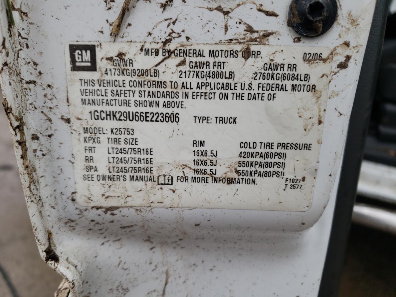 1GCHK29U66E223606 2006 Chevrolet Silverado K2500 Heavy Duty