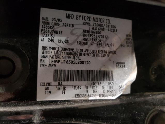 2005 Ford Expedition Xlt VIN: 1FMPU16585LB00120 Lot: 79154693