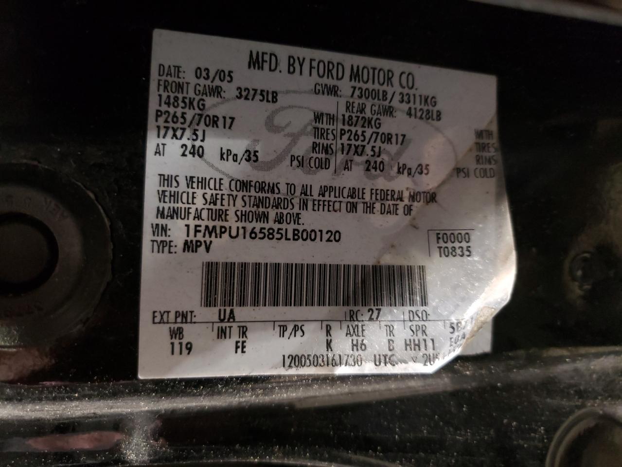 1FMPU16585LB00120 2005 Ford Expedition Xlt