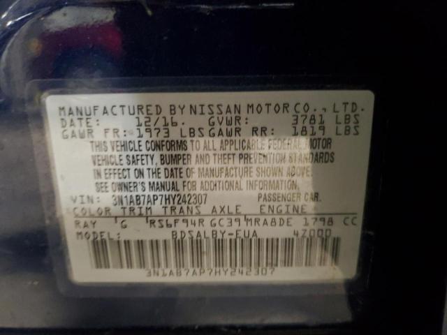 3N1AB7AP7HY242307 | 2017 NISSAN SENTRA S