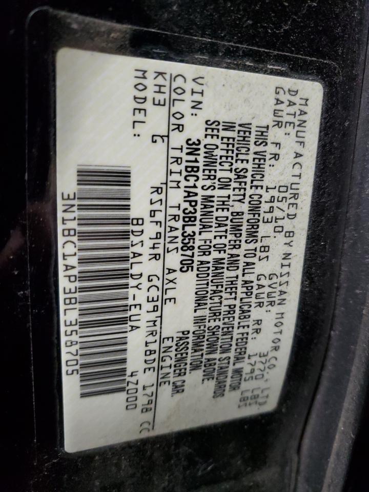 3N1BC1AP3BL358705 2011 Nissan Versa S