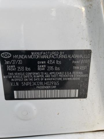 5NPEJ4J28LH029165 | 2020 HYUNDAI SONATA SEL