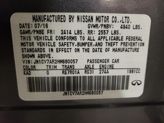 JN1CV7AR2HM680057 | 2017 INFINITI Q50 BASE