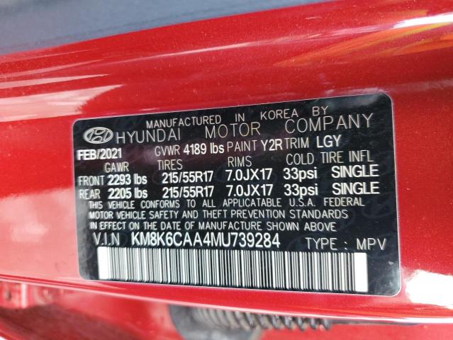 2021 HYUNDAI KONA SEL P - KM8K6CAA4MU739284