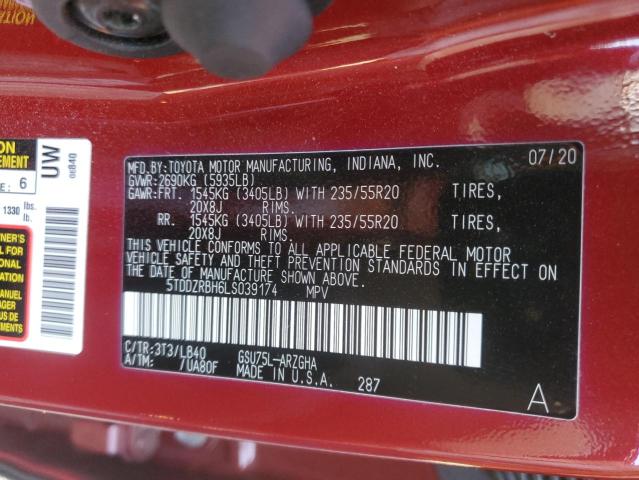 VIN 5TDDZRBH6LS039174 2020 Toyota Highlander, Limited no.13