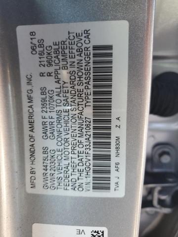 1HGCV1F33JA210627 | 2018 HONDA ACCORD SPO