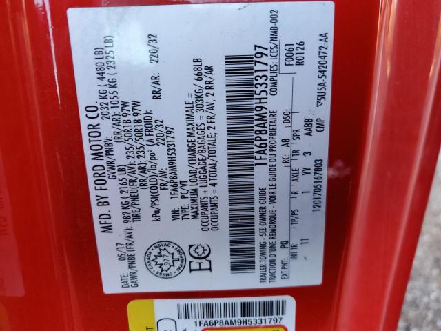2017 FORD MUSTANG - 1FA6P8AM9H5331797