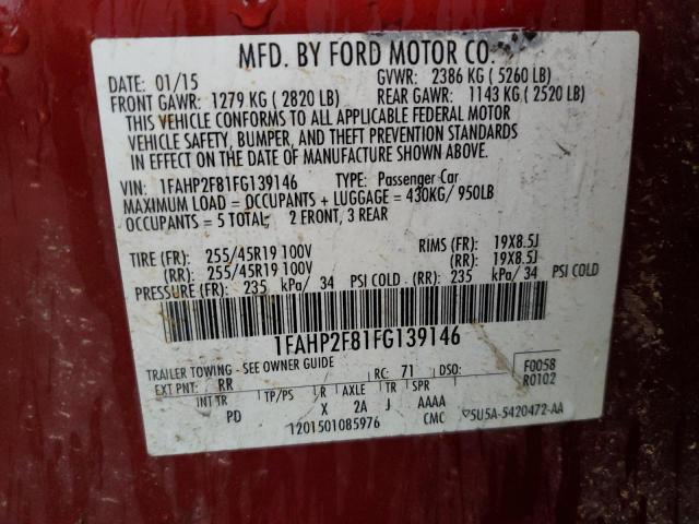 1FAHP2F81FG139146 | 2015 FORD TAURUS LIM