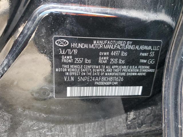 5NPE24AF8KH811626 | 2019 HYUNDAI SONATA SE