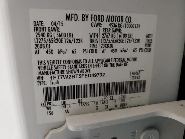 1FT7W2BT5FED49702 | 2015 FORD F250 SUPER