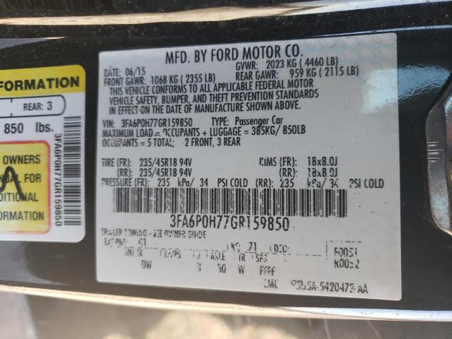 2016 FORD FUSION SE - 3FA6P0H77GR159850