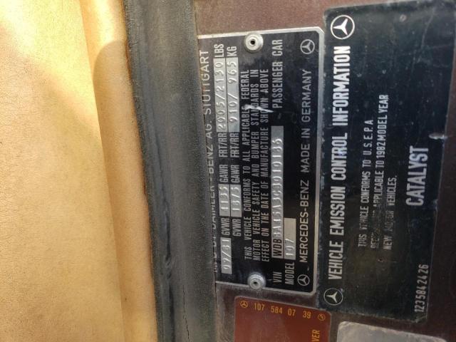 1982 Mercedes-Benz 380 Sl VIN: WDBBA45A3CB010186 Lot: 79716993