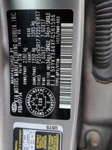 5XYKT3A6XFG561586 | 2015 KIA SORENTO LX