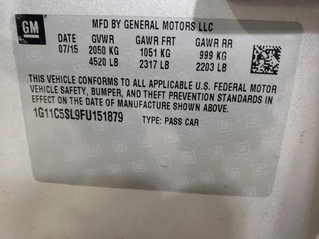 1G11C5SL9FU151879 | 2015 CHEVROLET MALIBU 1LT