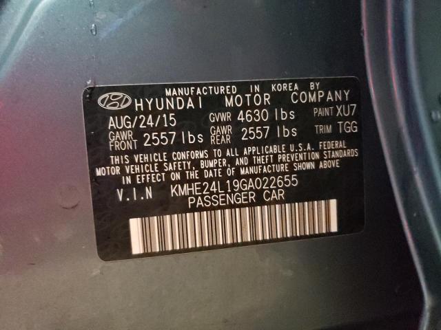 KMHE24L19GA022655 | 2016 HYUNDAI SONATA HYB