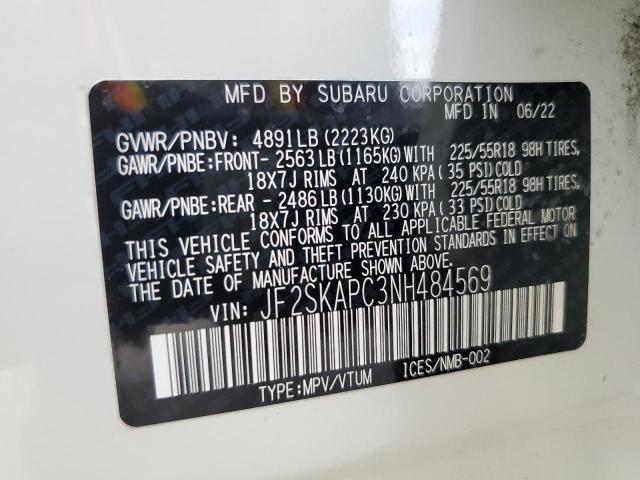 JF2SKAPC3NH484569 | 2022 SUBARU FORESTER L