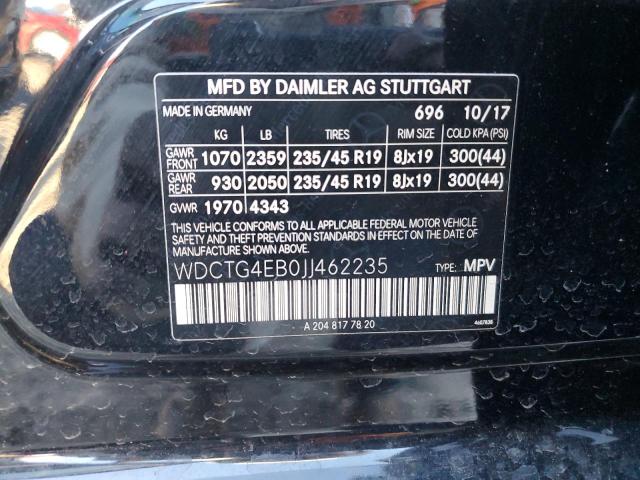 VIN WDCTG4EB0JJ462235 2018 Mercedes-Benz GLA-Class,... no.12